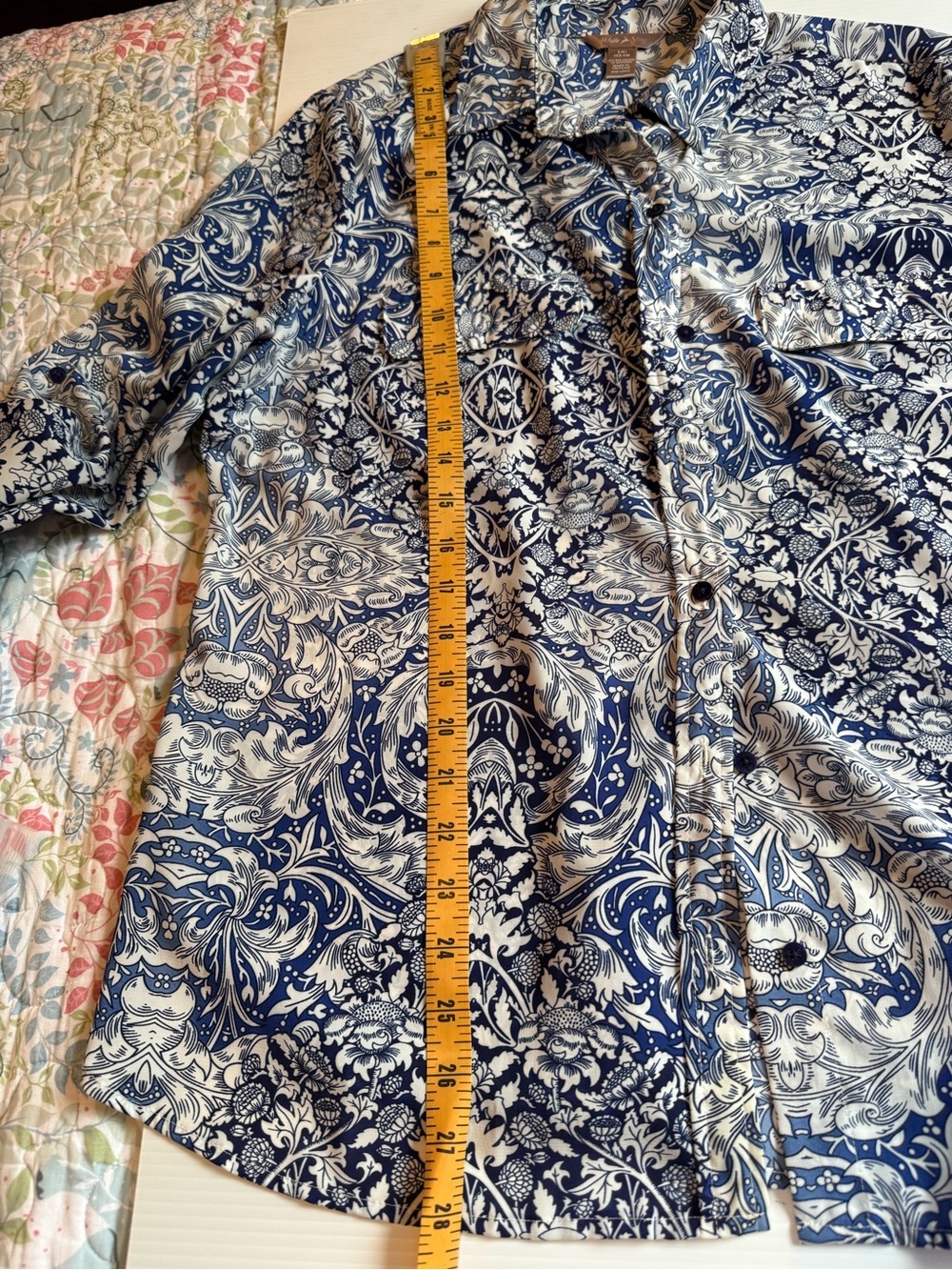 White Stag Blue and White Paisley Floral Blouse - Picture 8 of 8